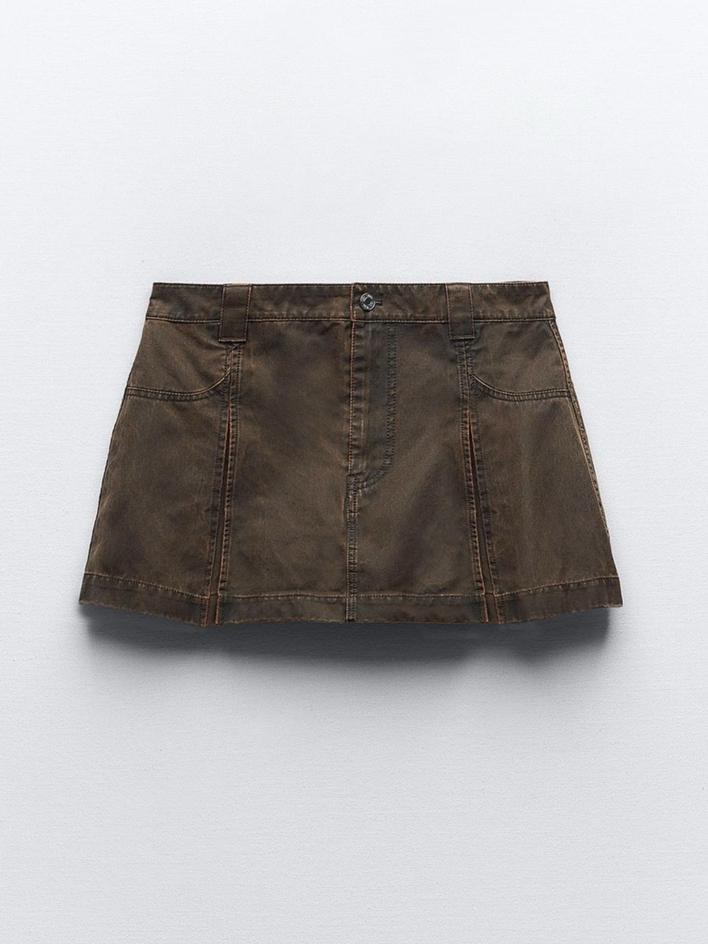 Zara Waxed Brown Mini Skort